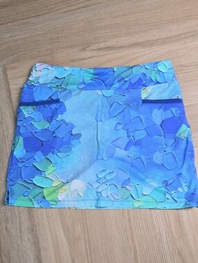 Art Simpy By Dolcezza Blue Floral-Print Women’s Skort M